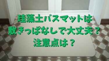 珪藻土バスマットは敷きっぱなしで大丈夫？注意点は？