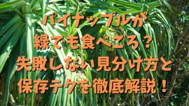 パイナップルが緑でも食べごろ？失敗しない見分け方と保存テクを徹底解説！
