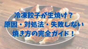 冷凍餃子が生焼け？原因・対処法・失敗しない焼き方の完全ガイド！