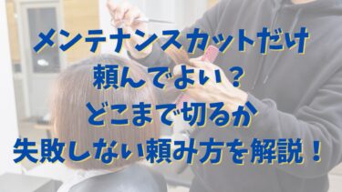 メンテナンスカットだけ頼んでよい？どこまで切るか失敗しない頼み方を解説！