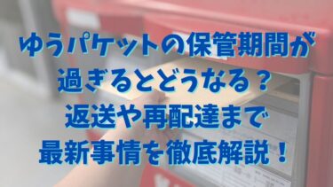 ゆうパケットの保管期間が過ぎるとどうなる？返送や再配達まで最新事情を徹底解説！