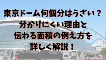 東京ドーム何個分はうざい？分かりにくい理由と伝わる面積の例え方を解説！