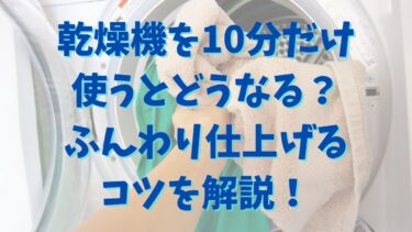 乾燥機を10分だけ使うとどうなる？ふんわり仕上げるコツを解説！