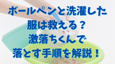 ボールペンと洗濯した服は救える？激落ちくんで落とす手順を解説！