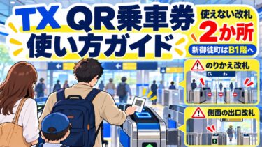 つくばエクスプレスQR乗車券の使い方！使えない改札2か所と新御徒町の対処法！