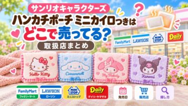 サンリオキャラクターズ ハンカチポーチ ミニカイロつきはどこで売ってる？取扱店まとめ！